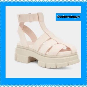 NWT  UGG  Ashton Strappy Rosy Beige Platform Gladiator Sandals Platforms